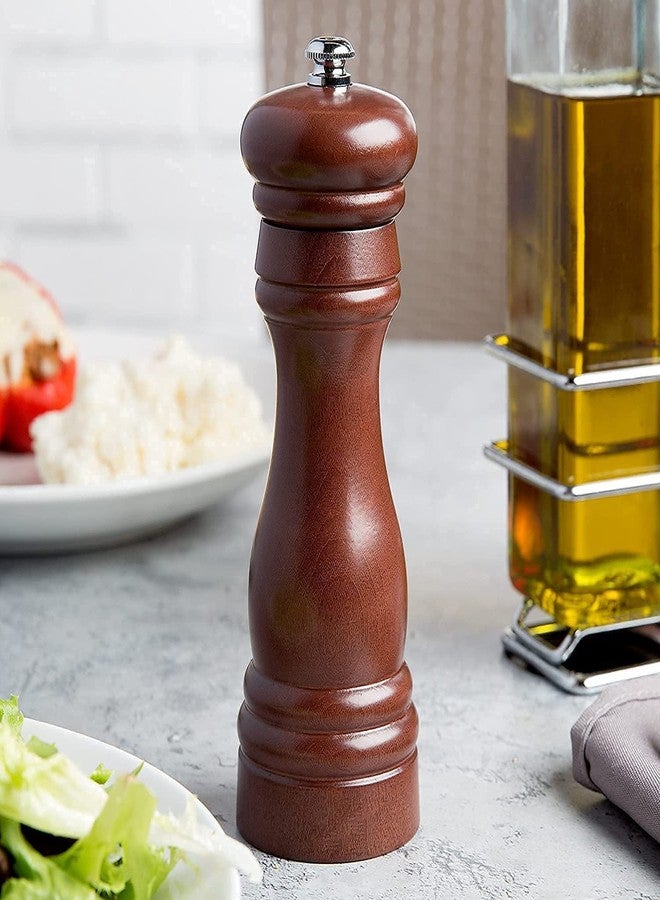Jamboree!!! Jamboree Pepper Grinder Classic Oak Wood Spicy Pepper Salt Corn Mill Wooden, Ceramic Traditional Pepper Mill (Brown, Black, Pack of 2) - Image 2
